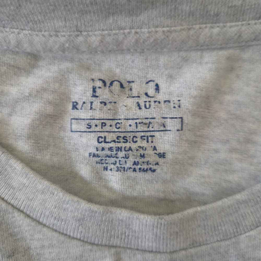 Polo Ralph Lauren Mens Classic Fit Pocket T-Shirt Heather Grey Cotton Small S - Picture 3 of 9